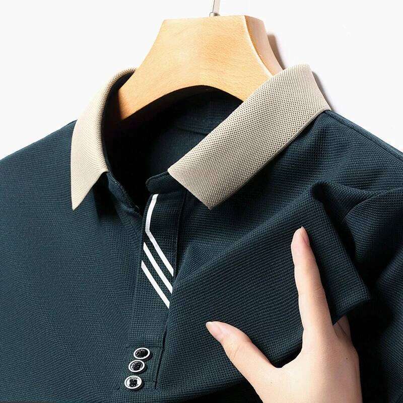 Men's Solid Color Casual Fashion Short Sleeve Polo Shirt Summer Comfortable Top for Business And Leisure 26H0312