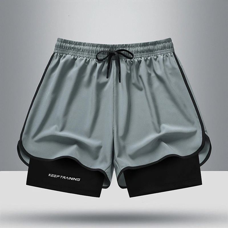 Summer High Quality Ice Silk Shorts For Sports Quick Drying Fitness Mens Three Piece Running Basketball 260228
