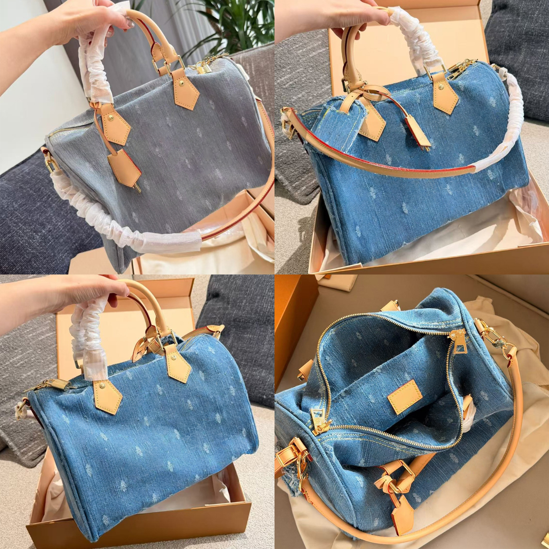 SOFT 30 M14430 Denim Bag Grass Green luxury designer bag crossbody bags tote bag designer purse backpack shoulder bags designer women bag designer bags woman