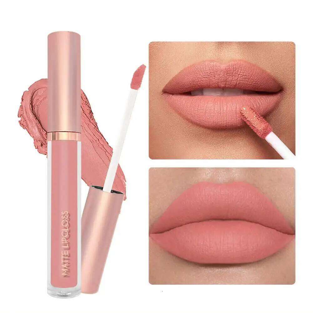 3pcs/set Nude Gloss Matte Velvet Waterproof Long-lasting Liquid Lipstick Women Moist Lip Tint Non-Stick W260311