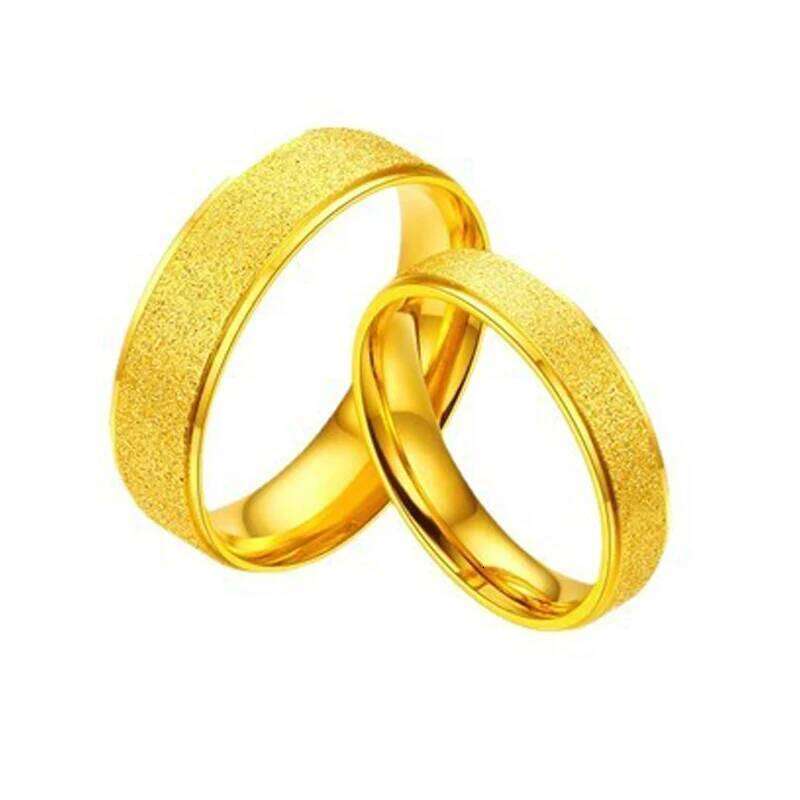 Extra Large Size 13 Female Male Couple Ancient Method Simple Frosted Cold Pair Ring Real Gold 24K Gold-plated Does Not Fade H260312