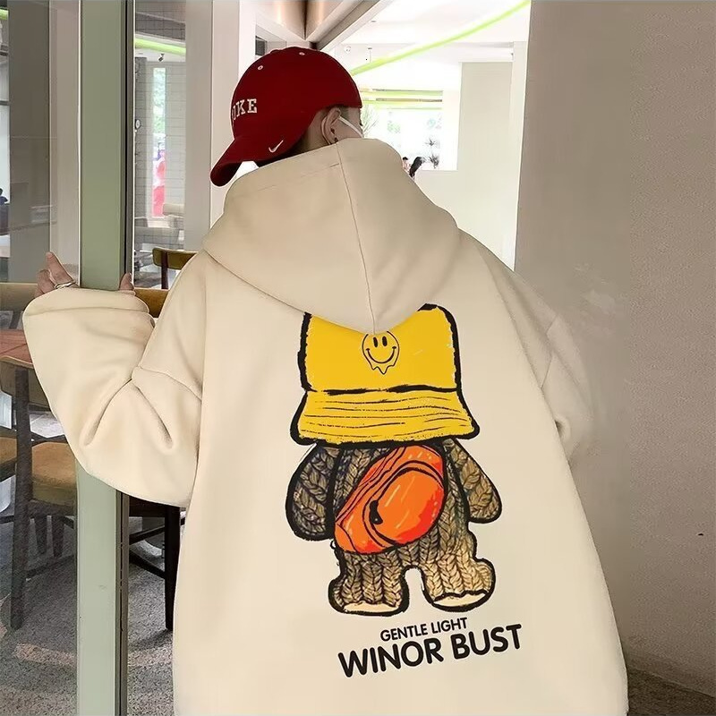 High-end Trendy Brand Men's Hooded Sweatshirt New Designer Hoodie Autumn Model Retro Hip-hop Jacket Regular Pullover For Teenagers