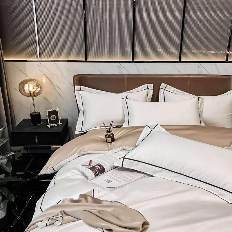White Gray Egyptian Cotton Hotel Duvet Cover set 600TC Long Staple Silky Soft and Easy Case Bedding Set Bed Sheet Pillowcases H260312