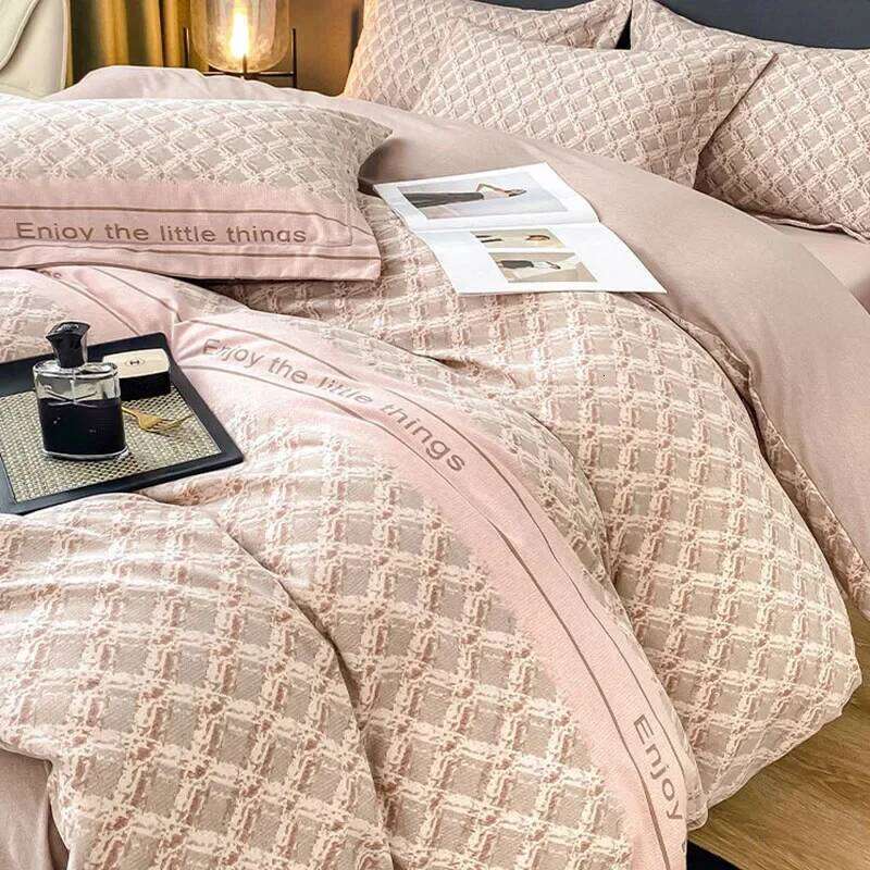 Thick 100% Cotton Printed Bedding Sets Super Soft Brushed Skin Friendly Duvet Cover Set Autumn and Winter Bed Linens H260312