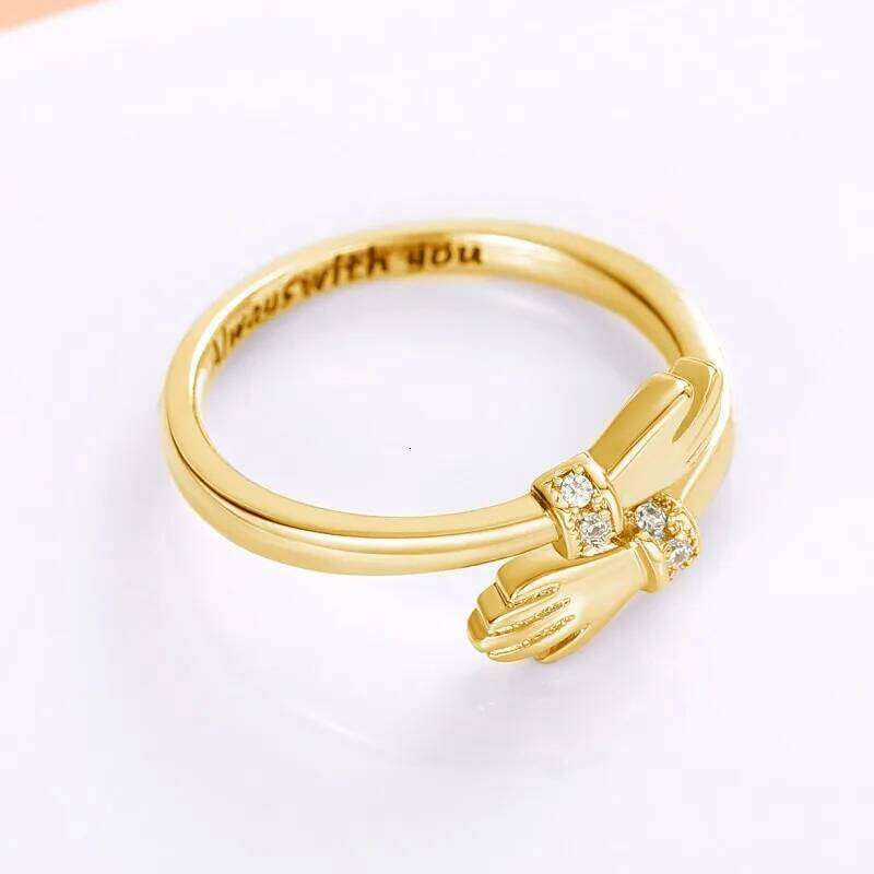 Huitan Hug Adjustable Opening Rings for Women Silver Color/Gold Color Fashion Resizable Accessories Creative Jewelry H260312