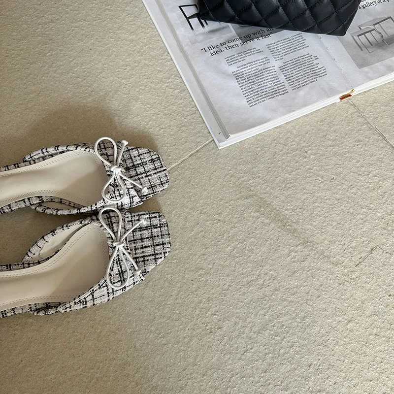 3cm Low Heel Shoes For Woman Burgundy Sandals Designer High Heels Summer Slippers 2026 Bow Brown Sandals Plus Size 43 K260312