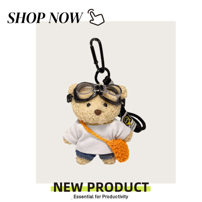 Summer Crossbody Bear Doll Bag Pendant Cartoon Plush Toy Backpack Keychain Small Gift