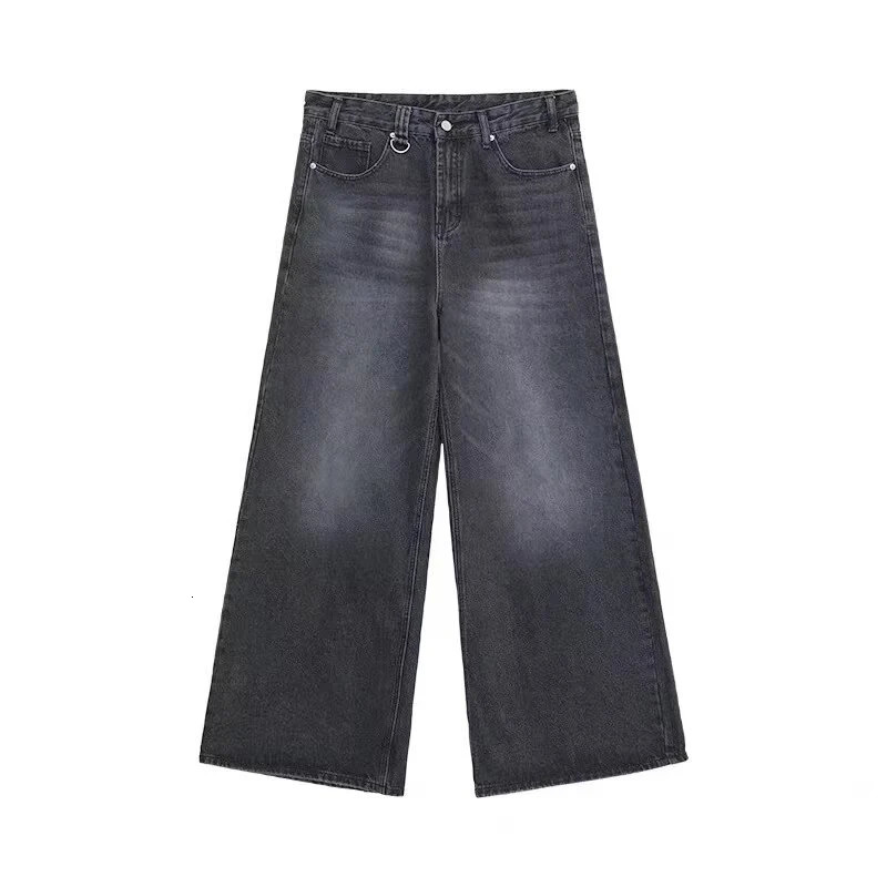 Summer Men Baggy Jeans Unisex Vintage American Style Straight Wide Leg Denim Pants Fashion Casual Trousers 260310