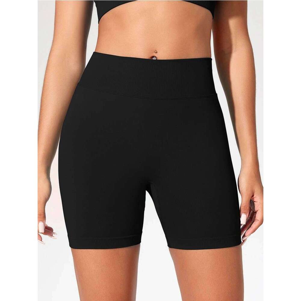 Summer High Waisted Shorts Fashionable and Sexy Running Fitness Pants Solid Color Yoga Leggings 26H0311