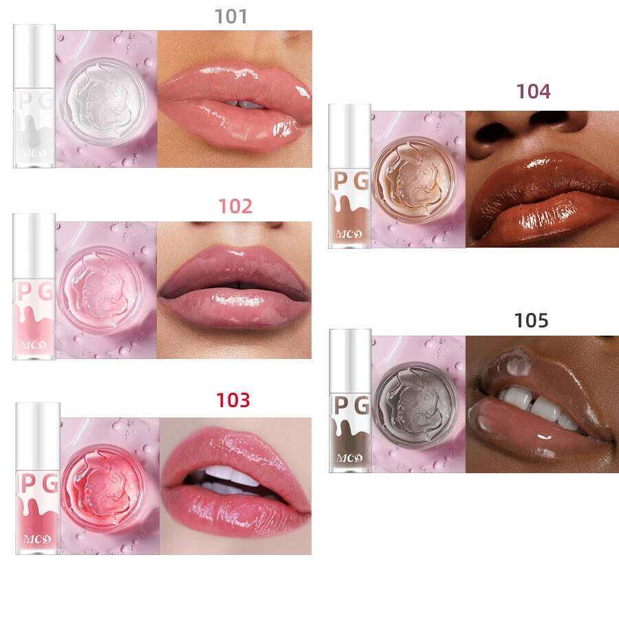Crystal Jelly Moisturizing Oil Plumping Gloss Care of the Lips Makeup Lip Balm Korean Liquid Lipstick Cosmetic 5 Colors W260311