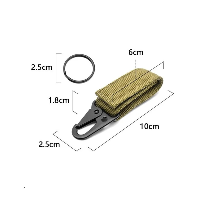 1pc Hanging Buckle Molle Nylon Webbing Carabiner Belt Triangle Keychain for Outdoor Climbing Camping Tool Accessory 260228