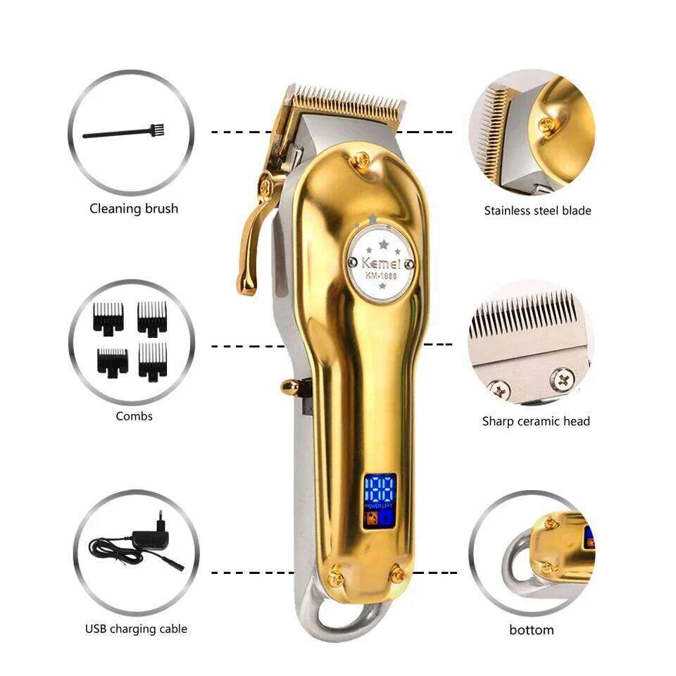 Kemei KM-1986 Or Blade For Men Trimmer Professional Clipper Electric Razor Rechargeable Hair Cutting Machine C260312