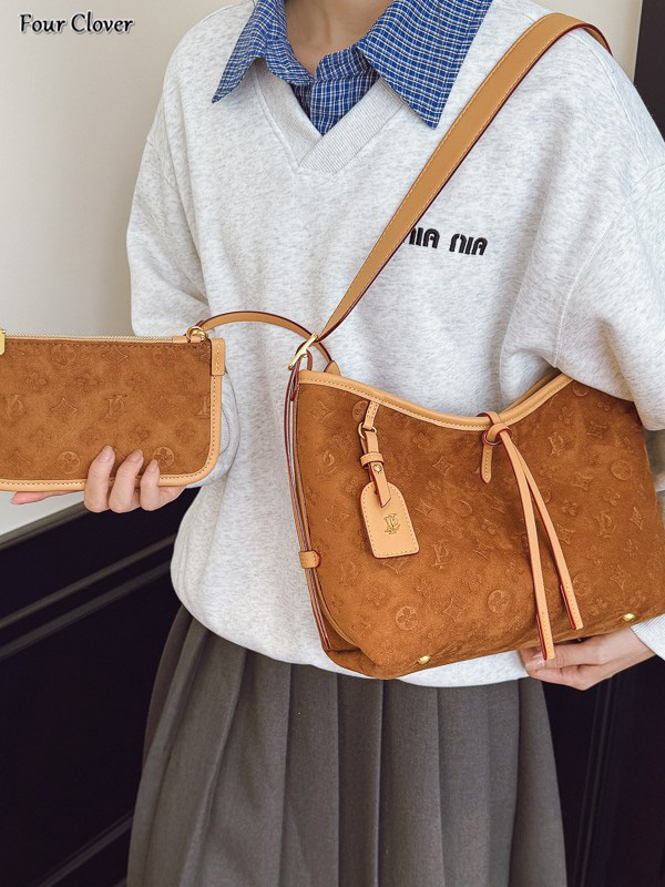 High-end women's single shoulder bag, new embossed tote letter bag, large-capacity crossbody commuter bag, luxury handbag, casual retro hand-held