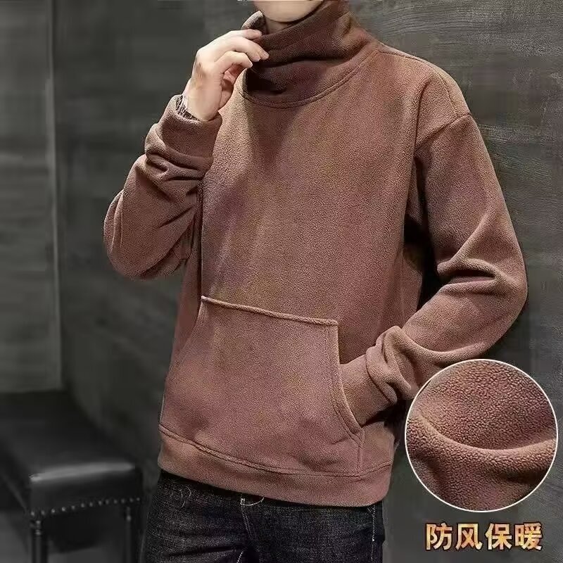 Double-sided Fleece New -style Half-high Collar Thermal Base Shirt Trendy Autumn And Winter Style Suitable For Students To Wear As An Outer Designer H
