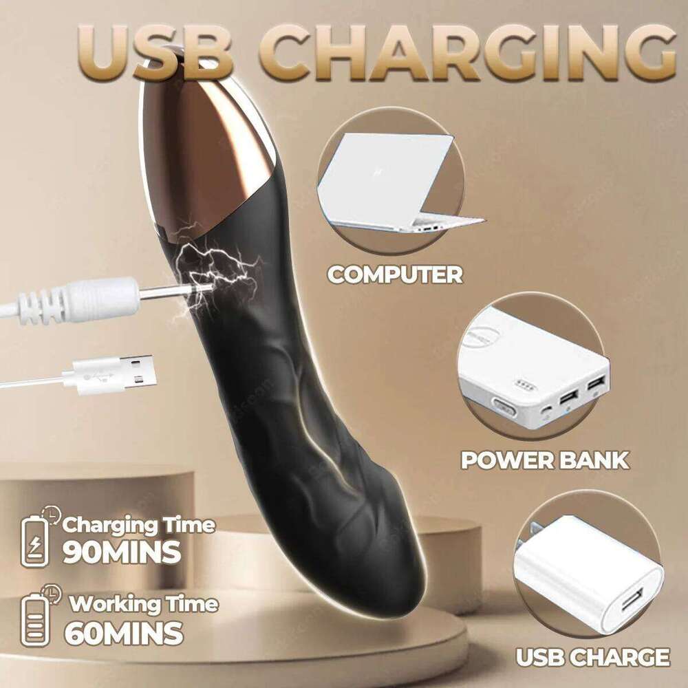 G Spot Toys Clitoris Vibrator Anal Stimulator Dildo with 10 Powerful Vibrating Modes Soft Silicone Adult Sex Toy Z260311