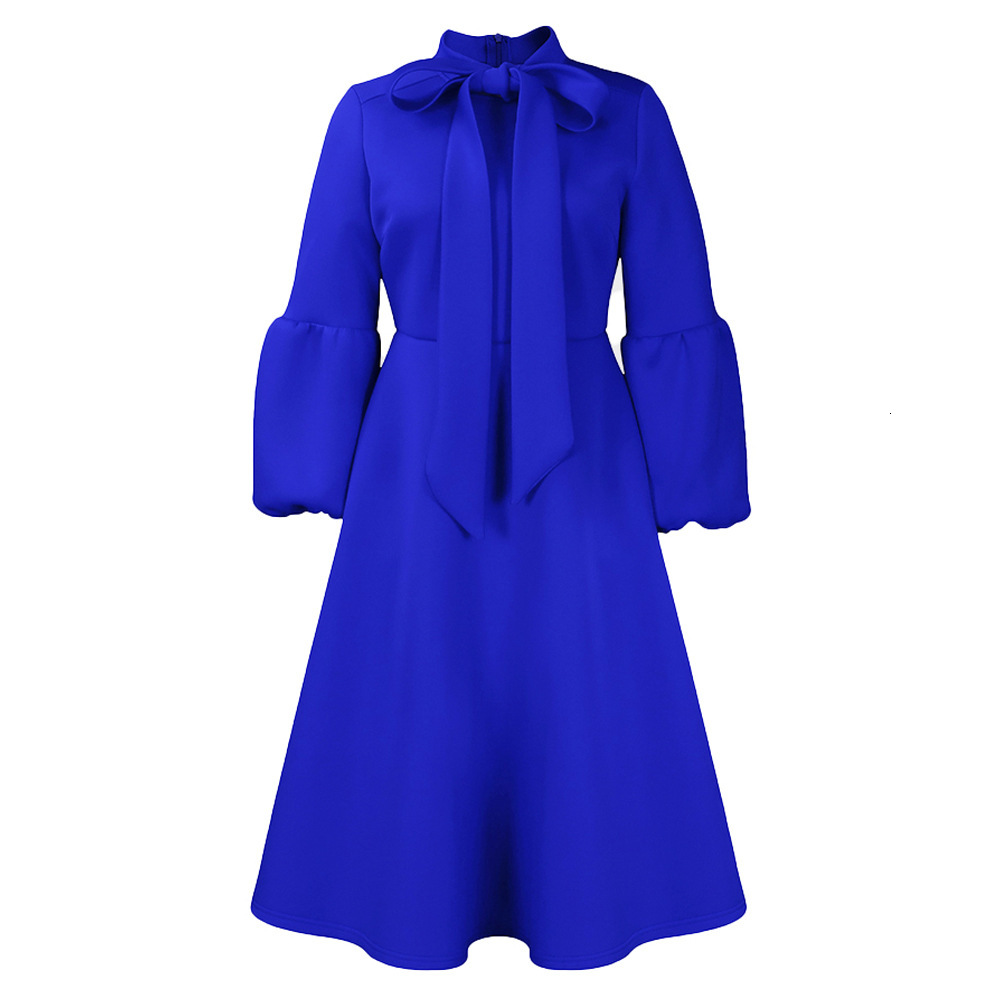 D427 Womens Fashion 2023 New Puff Sleeve Tie High Waist Dress