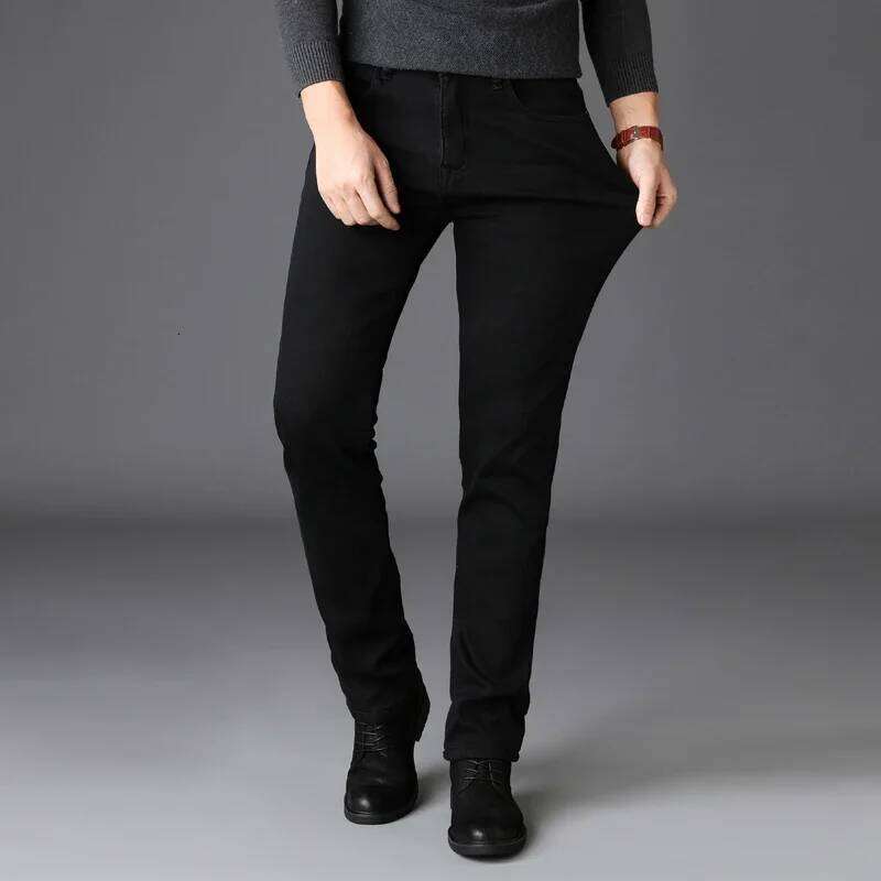 Spring Autumn Men Classic Fashion Brand Jeans Homme Man Soft Stretch Black Biker Masculino Denim Trousers Mens Pants Overalls 26Y0312