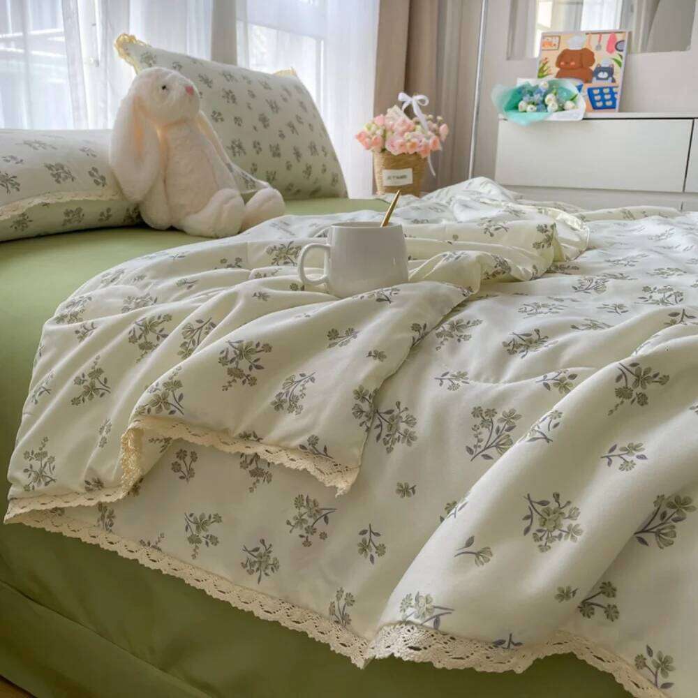 Printed Floral Four Piece Suitable for Bedroom Bedding Set Summer Quilt Bed Sheet With Pillowcases Home Textile H260312