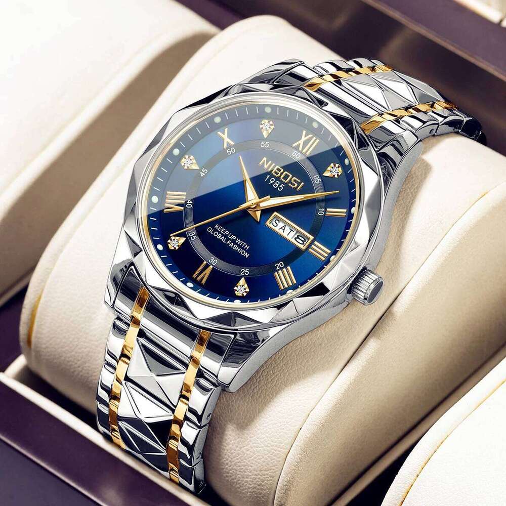 NIBOSI Fashion for Top Brand Luxury Week Date Men Watch Waterproof Stainless Steel Sports Men's Watches Reloj Hombre