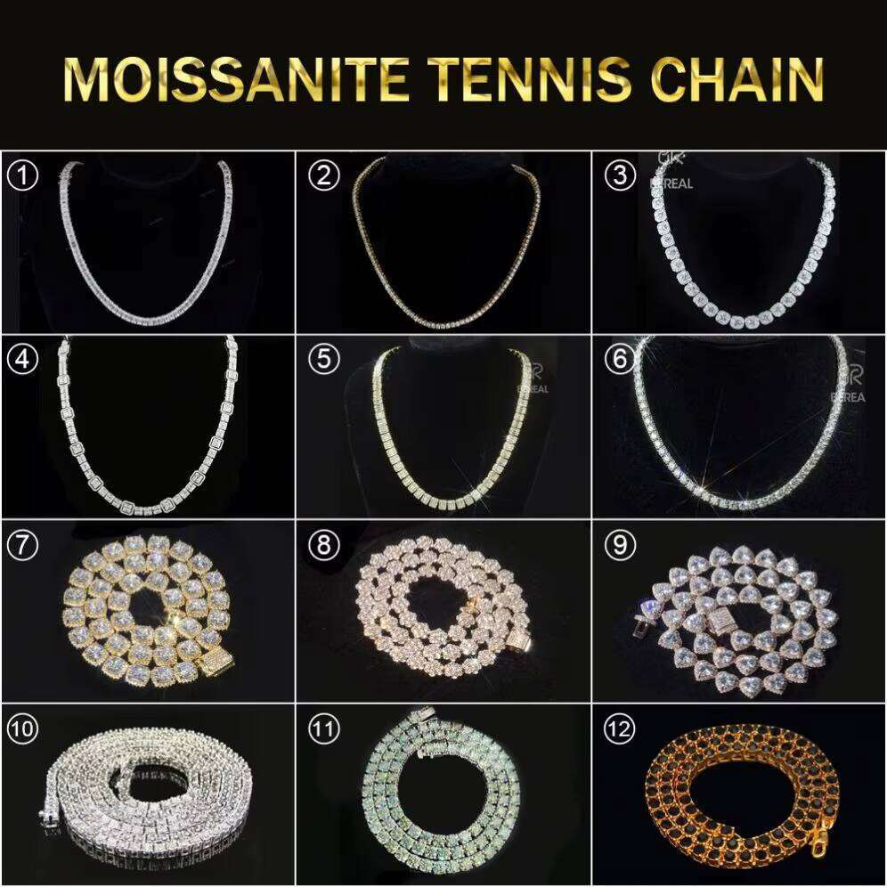 Men's Necklace 10k Silicon Stone Tennis Chain