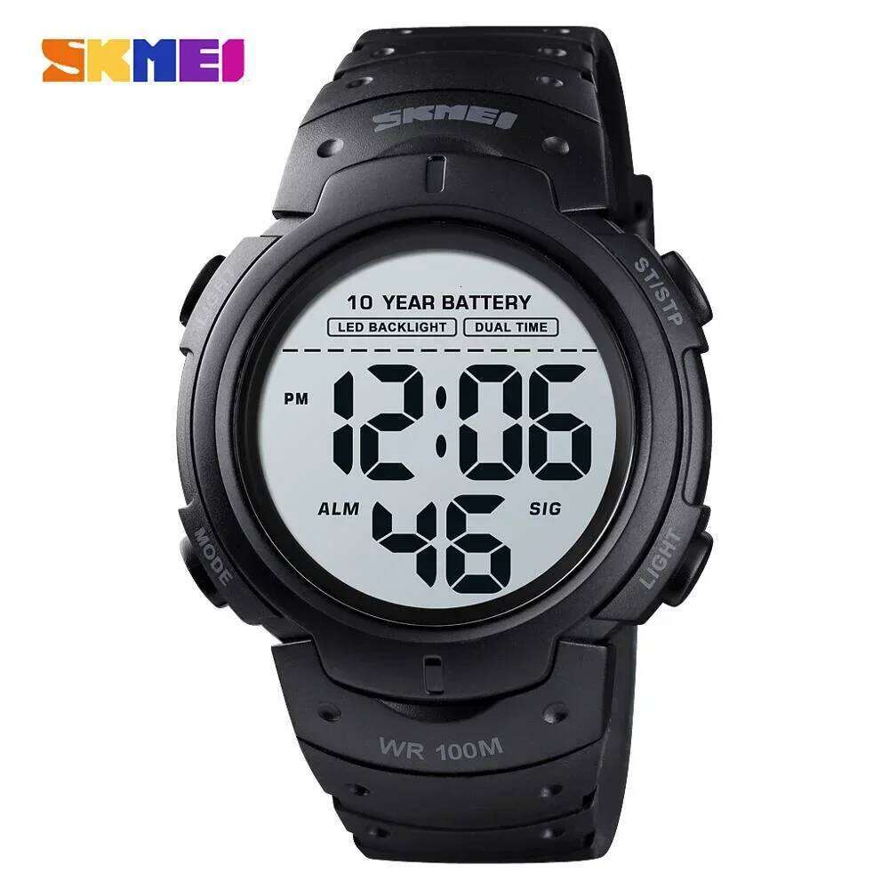 SKMEI 1560 Sports Digital Wristwatches For Men Waterproof Stopwatch Electronics Mens Watch Back Light Alarm Reloj Masculino 1251