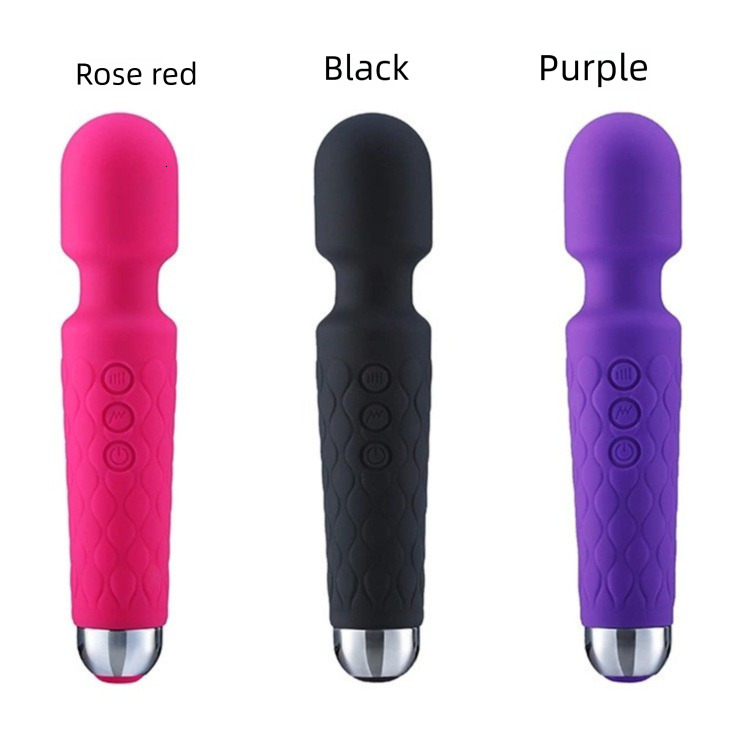 Free Shipping Factory Direct 20 Frequency Rechargeable Knight AV Stick Female Silicone Vibrator Masturbation Massager Adult Products