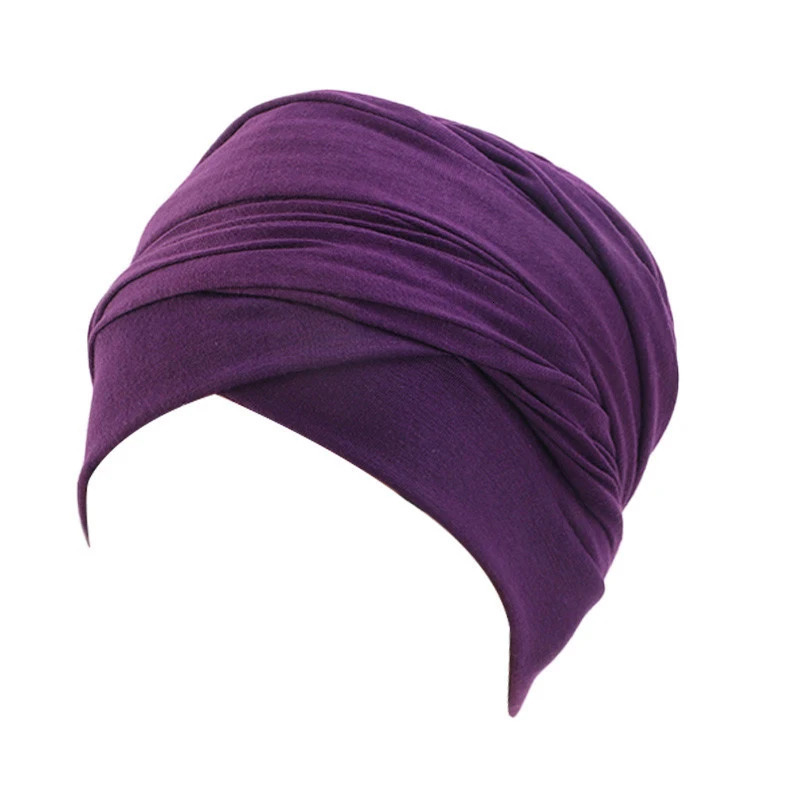 Women Solid Color Cotton Magic Turban Hijab Head Wrap Long Tube Indian Headwrap Scarf Tie Hair Loss Islamic Headwrap 260304