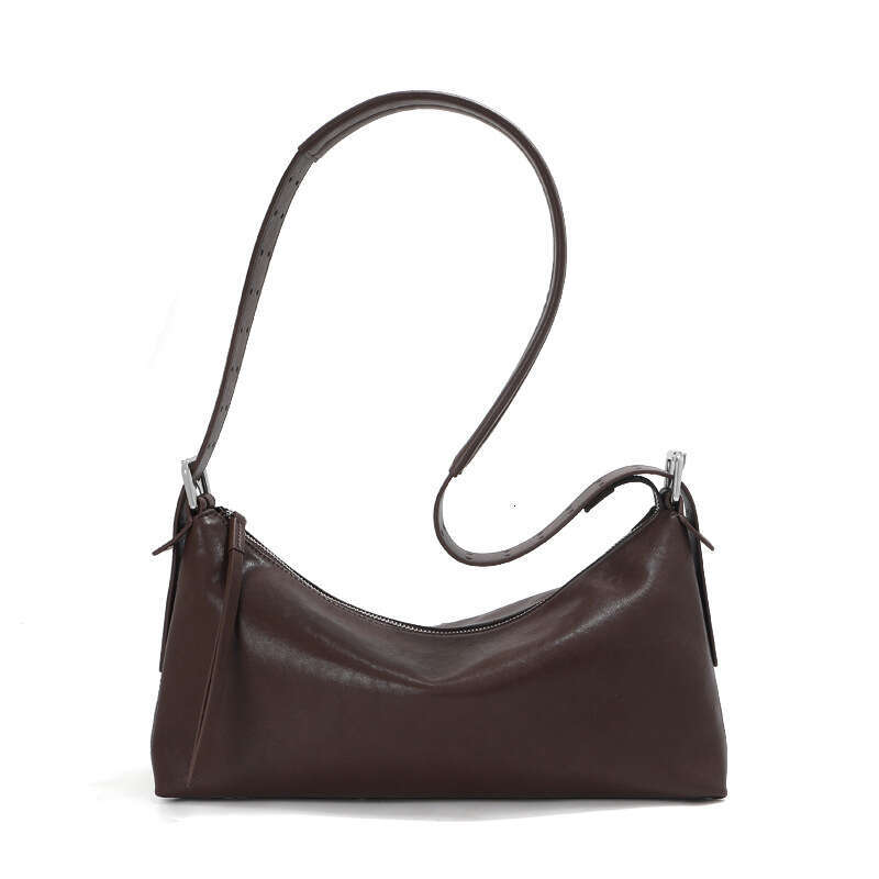 Luxury Bags Vintage Top Grain Vegetable Tanned Casual Shoulder Underarm Women Large Capacity Classic Genuine Leather Crossbody Hobo Bag For Commuting 