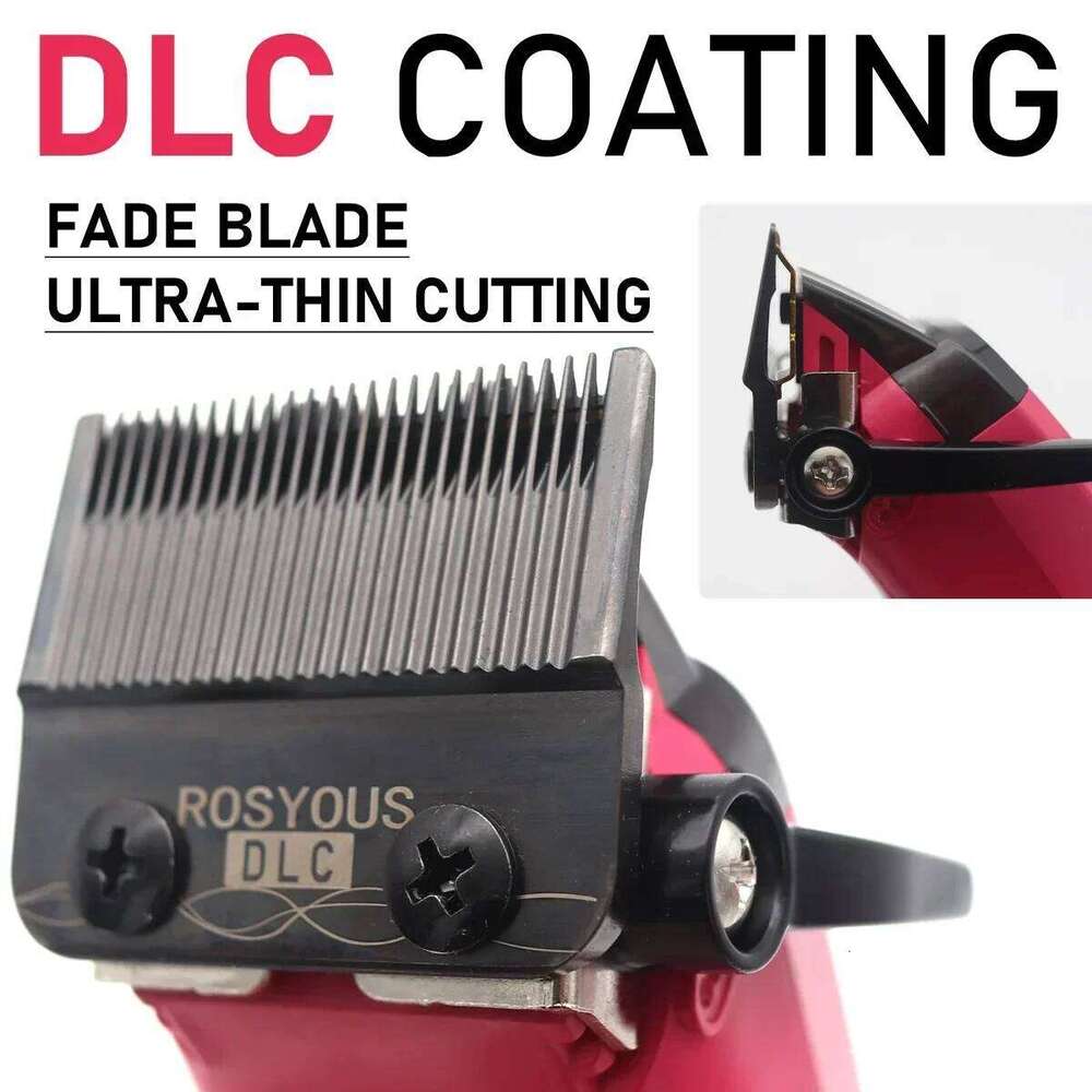 Professional Clipper ROSYOUS Brushless Motor 7500 RPM DLC Blade LED Display, Fast Charging Stand Hair Cutting Machine C260312