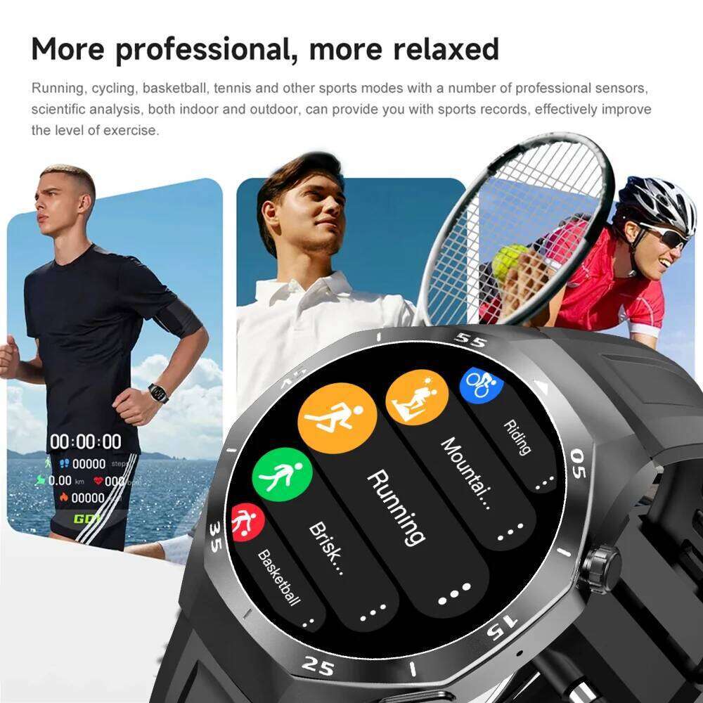 LAXASFIT 2025 New Men's 1.52 HD Screen Bluetooth Talk Heart Rate Monitor Men Women NFC Outdoor Sports Smart Watch