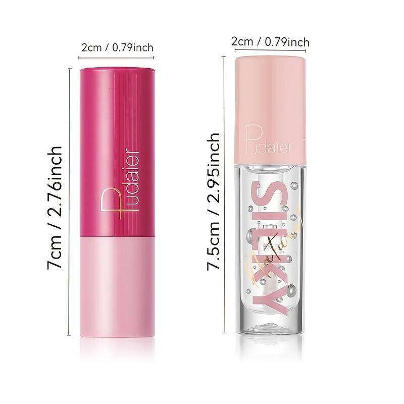 Silky Smooth Lipstick & Nourishing Lip Oil Set - Create Versatile Stunning Looks with Long-Lasting Hydration W260311
