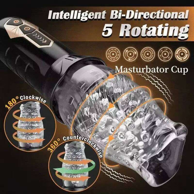 Automatic Masturbator Cup Machine Electric Piston Rotating Sucker Male Blowjob Vagina Dildo Real Oral Vibrator Sex Toys for Men Z260312