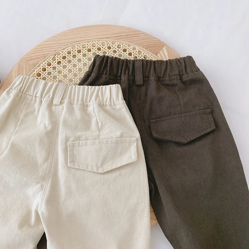 MILANCEL 2026 Spring Autumn Solid Kids Boys Straight Pants Fashion Children Clothing Trousers Brief Jeans for 16 Years 260311