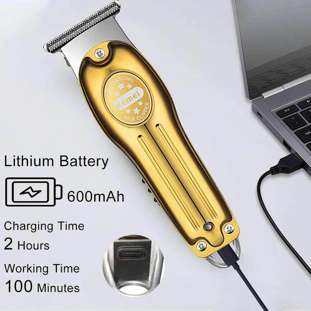 Kemei Trimmer For Men Metal Body Cutting Machine Rechargeable Clipper Household Hair Salon Hairdresser KM-679 C260312