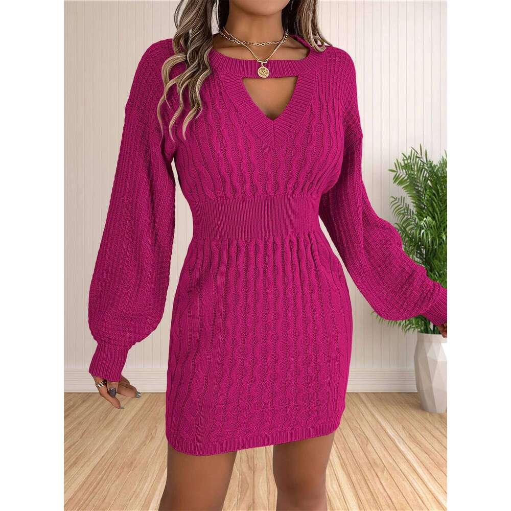 Fall Womens Sweaters Bodycon 2024 Long Sleeve Midi Knit Dresses Pullover Sweater Dress C260312