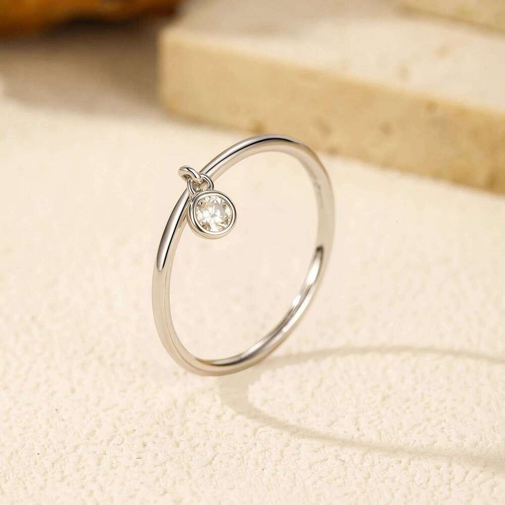 MODIAN D Color Round Moissanite Ring 925 Sterling Silver Small Charms Sparkling Finger Rings For Women Wedding Jewelry Gift H260312