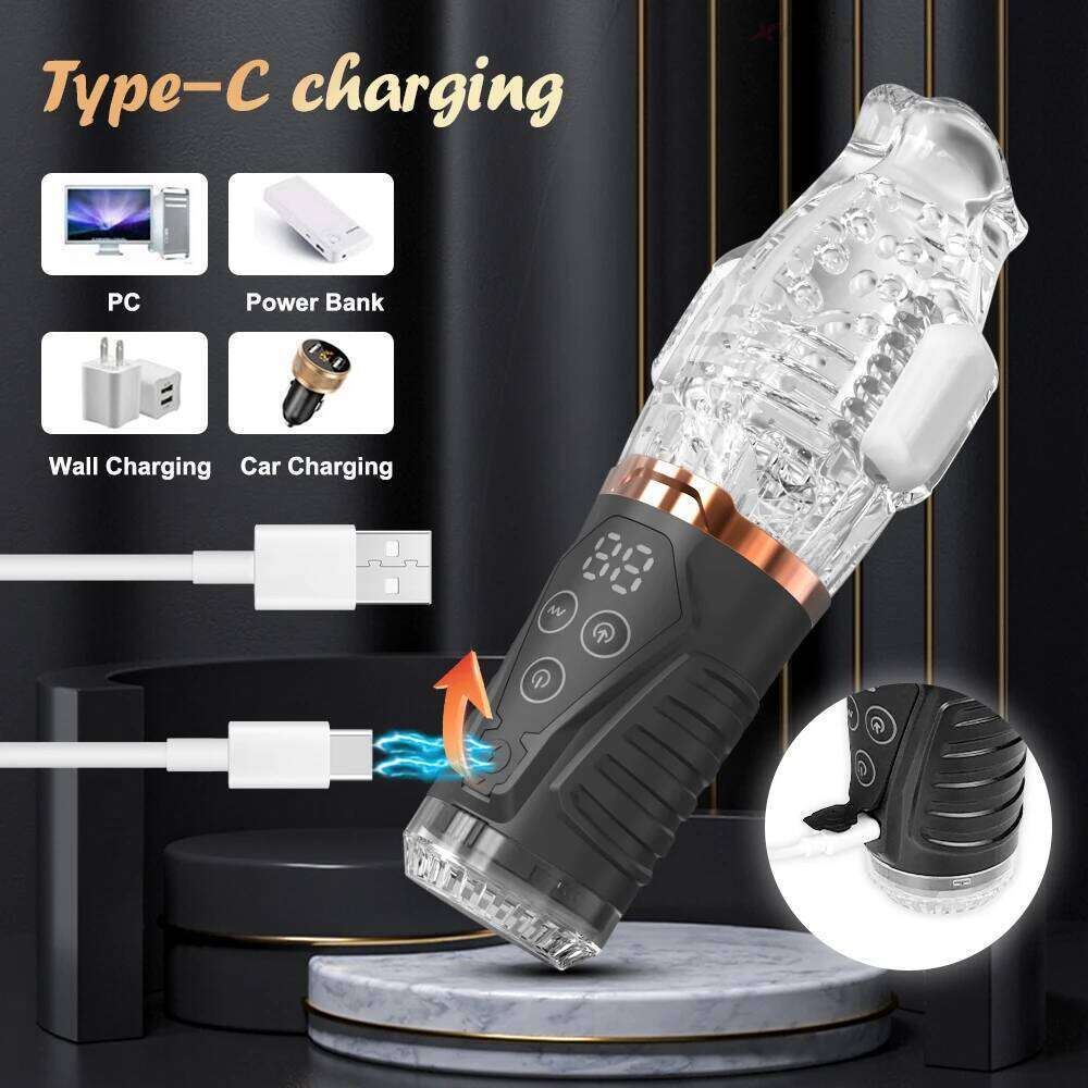 Sucking Vibrating Male Cup Oral Sex Glans Trainer Penis Massager Men Masturbator Blowjob Equipment Adult Supplies Z260312