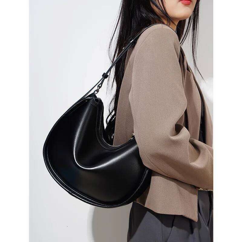 Zency Genuine Women Shoulder Designer Hobo Cow Leather Wine Bag Shopper Top Handle Brown Leather Handbag
