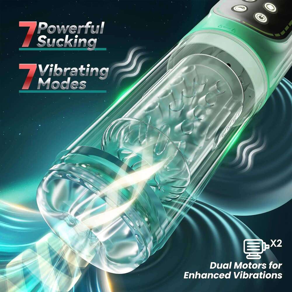 4in1 LCD Automatic Male Masturbator Thrusting Rotating Sucking Masturbation Cup Blowjob Penis Pump Pocket Pussy Sex Toys for Man Z260311