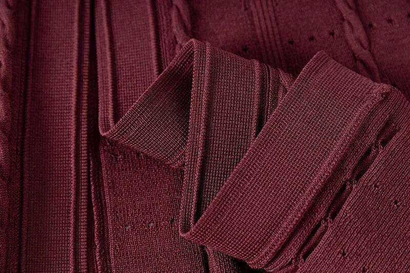 Summer Solid Round Neck Short Sleeved Office Lady Knitted Women Korean Single Breasted Hollow Out Long Dress Fashion Trend C260312