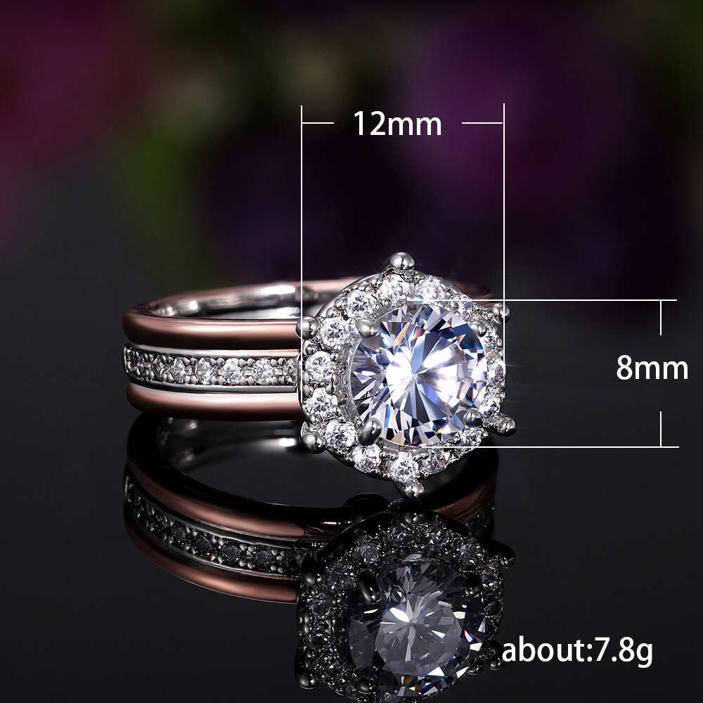Designer Diamond Rings for Women and Men New Creative Two-tone Zircon Engagement Fashion Designer Jewelry Wedding Party Ring