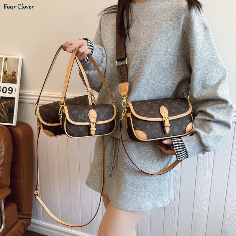 Retro women's small bag, new fashion luxury bag, high-quality handbag crossbody bag, designer handbag, fashionable shoulder square bag, high-qual