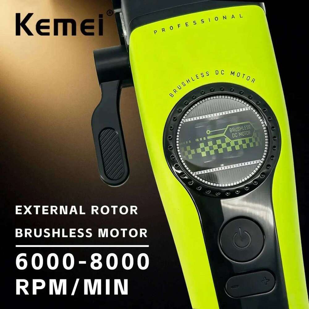 Kemei 1593 1595 Trimmers Professional Barber Clippers F1 -Super Engine External Brushless Motor Hair Cutting Machine L260514