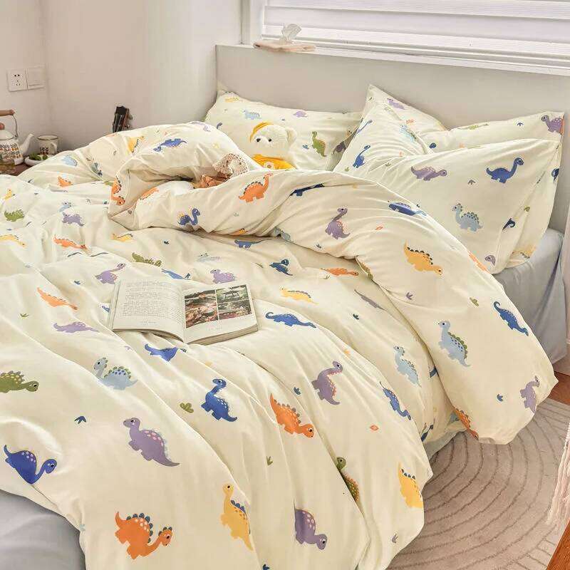 Kids Dinosaur Bedding Sets For Girls Boys 2025 New Single Sheet Cartoon Duvet Cover Set Pillowcase Bed Linen No Filler H260312