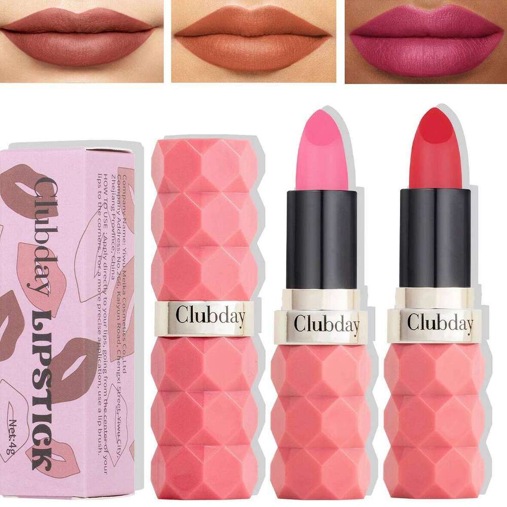 Clubday 8 colors diamond cut long-lasting waterproof non-color loss non-stick velvet matte lipstick W260311