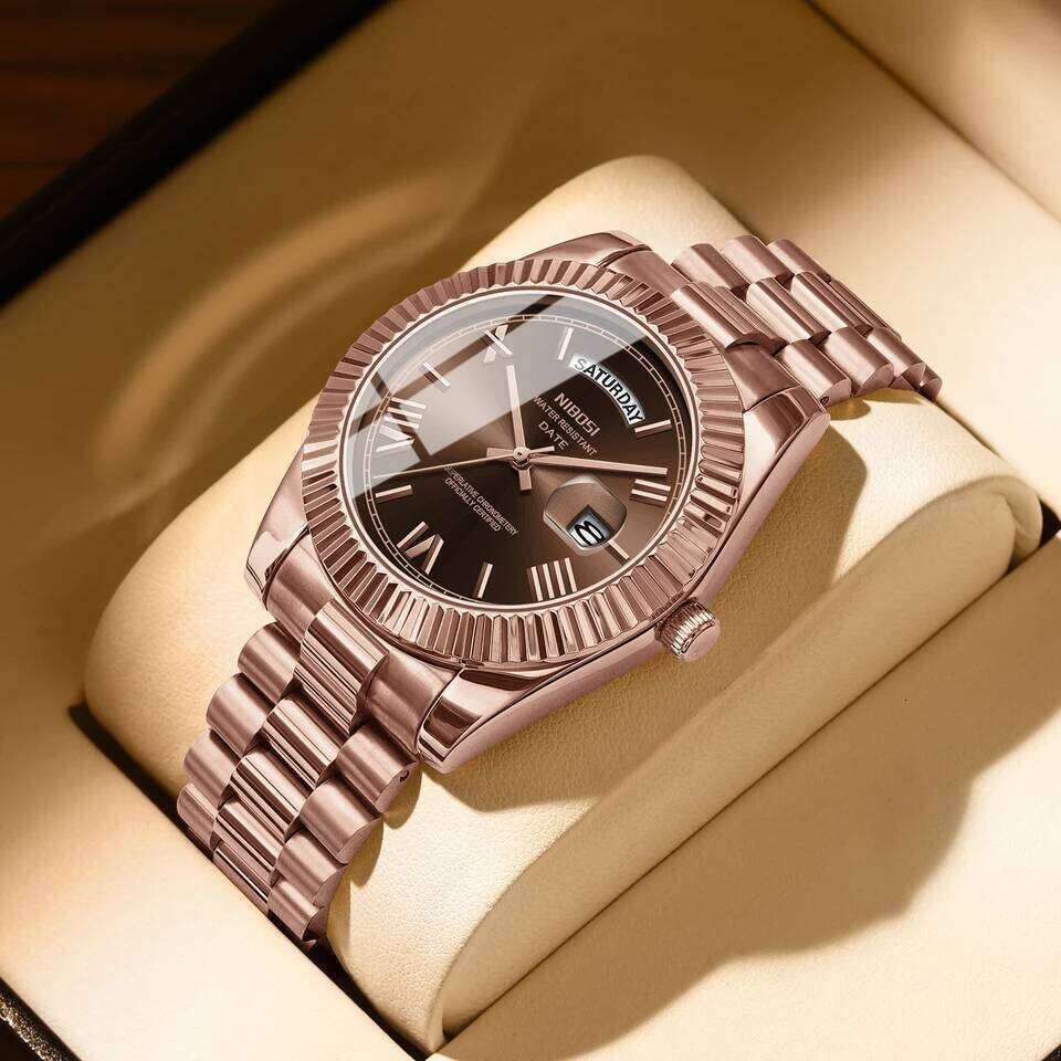 NIBOSI Analog Quartz Stainless Steel Watches for Men Waterproof Business Classic Desiger Wrist Watch Day Date Reloj