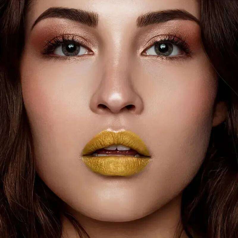 1Pcs Luxurious Golden Bar Lipstick: Long-Lasting Matte Velvet Finish with Non-Fading & Waterproof Properties W260311