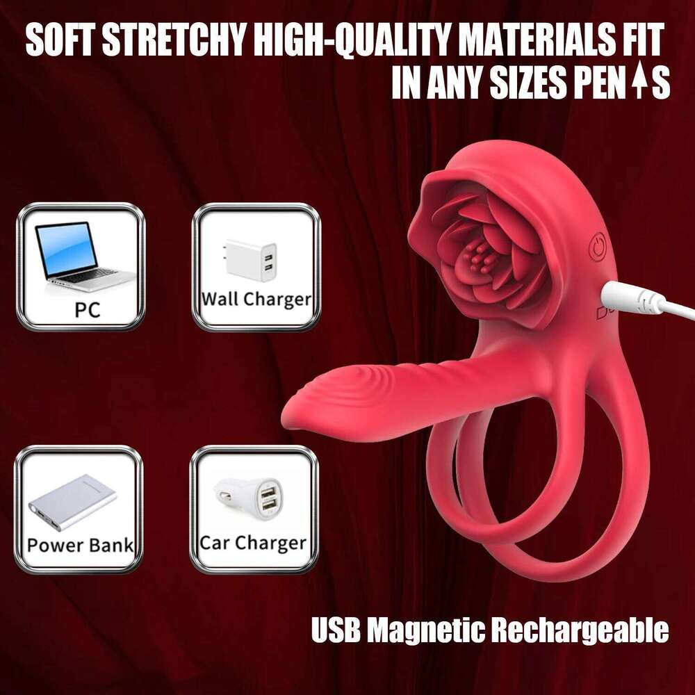 Powerful Sleeve Sucking Stimulator G-spot Female Nipple Clitoral Massager Sex Toy for Couple Rose Penis Cock Ring Vibrator Z260312