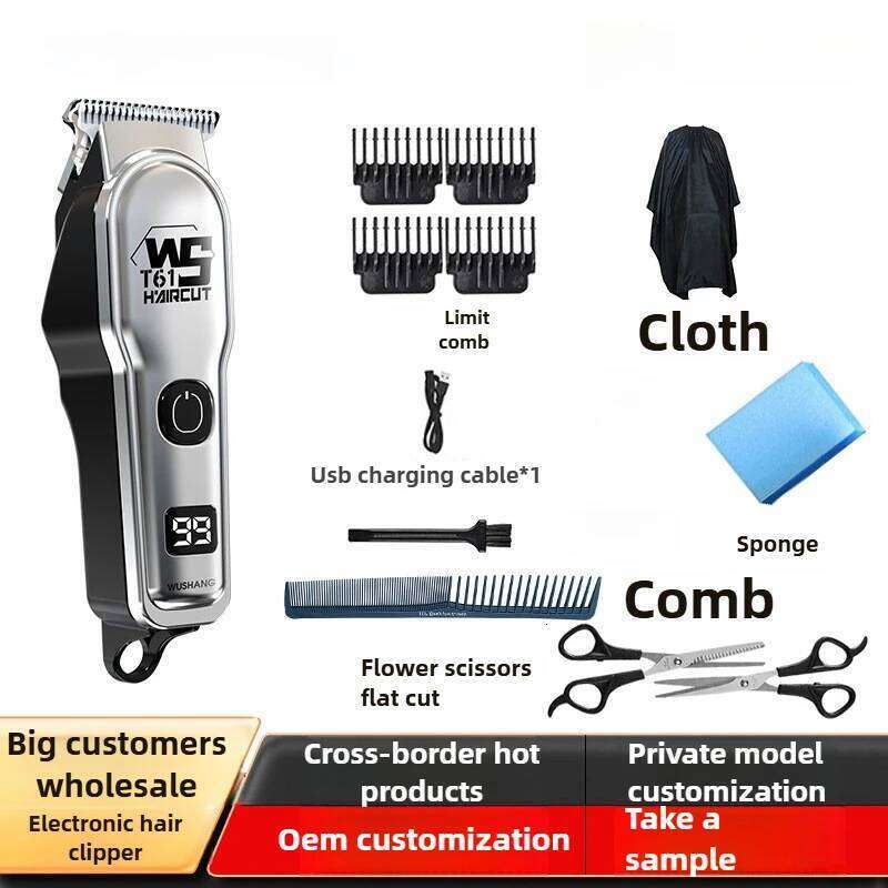 Rechargeable Cordless Trimmer for Men Grooming Professional Electric Beard Cutting Machine Edge Hair Clipper C260312