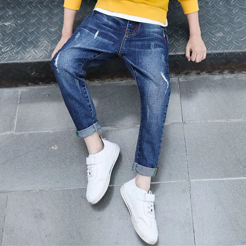 312 Years Spring Autumn Teenger Boys Jeans Slim Fit Style Casual Long Trousers For Kids Handsome Children Birthday Present 260311
